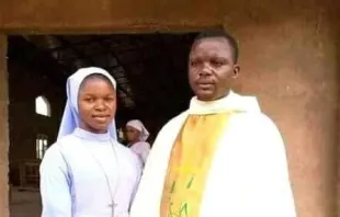 Fr. Ferdinand Fanen Ngugban with a religious sister. Courtesy photo.